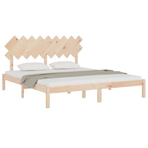 vidaXL estructura de cama de madera maciza super king 180x200 cm