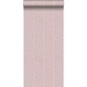 Walls4you papel pintado chevron rosa - 53 cm x 10.05 m - 935322