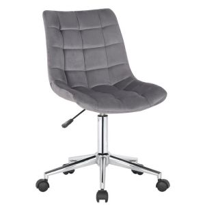 Silla oficina elegante - terciopelo gris - 1 ud.