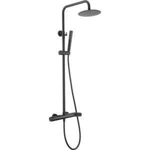 Columna de ducha extensible monomando con rociador redondo blanco mate