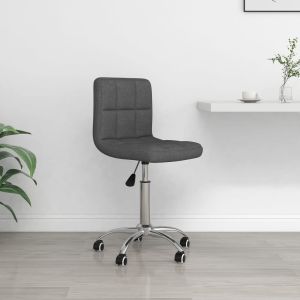 vidaXL silla de oficina giratoria tela gris oscuro
