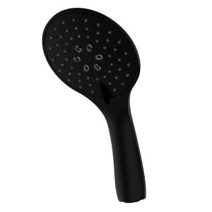 Kibath maneral mango de ducha 1 posición redondo acabado negro mate de abs