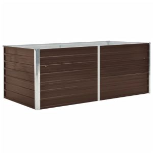 vidaXL jardinera elevada de acero galvanizado marrón 160x80x45 cm