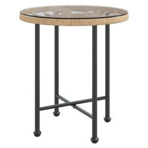 vidaXL mesa de comedor de vidrio templado y acero 50 cm