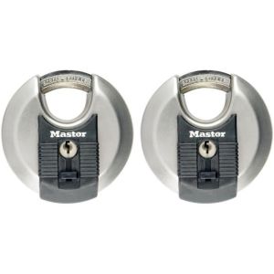 Juego de 2 candados de disco - master lock - m40eurt - acero inoxidable - 7