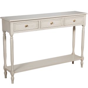 Mesa entrada madera 3 cajones beige