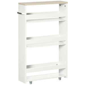 Estantería 48x15x80 cm color blanco kleankin, hogar - muebles de salón