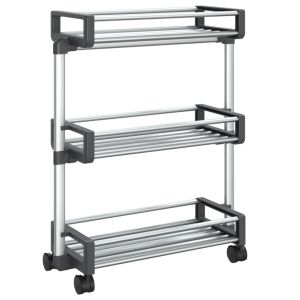 vidaXL carrito de almacenaje aluminio 59x20x75 cm