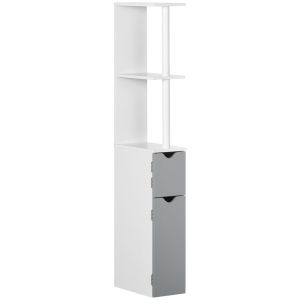 Armario de baño 15.2x29.8x118 cm bicolor kleankin, hogar - baño
