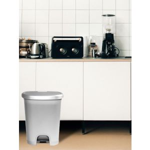 27 litros | plata - plata | cubo basura plástico moderno | apertura con pe