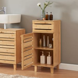 Aparador para baño Epind 75x33x30 cm bambú [en.casa]