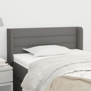 Cabecero de tela gris oscuro 103x16x78/88 cm eso7641