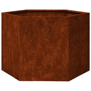 vidaXL jardinera de acero corten oxidado 60x60x45 cm