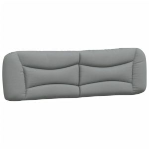 vidaXL cabecero de cama acolchado tela gris claro 180 cm