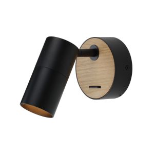 Aplique LED industrial retro negro "porto" gu10