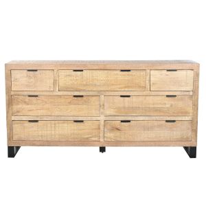 Cajonera de madera de mango y metal 180x45x91cm