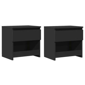 Casa lúmina - set  de 2 mesita de noche negro madeira  40 x 30 x 39 cm