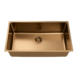 Inoxa fregadero 1 cubeta grande 76x44 en acero inoxidable cobre cepillado