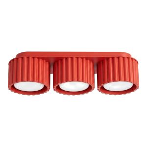 Plafones aura 3 rojo aluminio 32.5x8x10cm