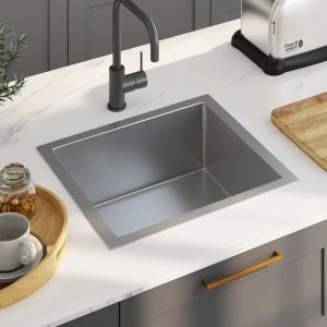 Fregadero de cocina hecho a mano acero inoxidable 417090