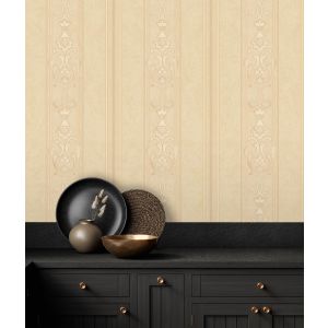 Papel pintado gaulan  lavable de rayas estilo victoriano con 10.6m²
