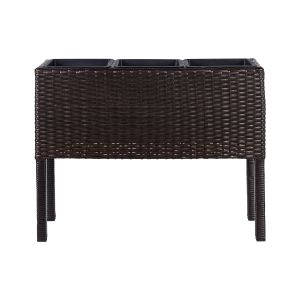 Maceta con patas caragana 77 cm ratán sintético marrón oscuro