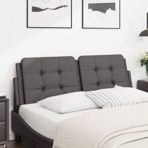 Cabecero de cama acolchado cuero sintético gris 120 cm eso3276