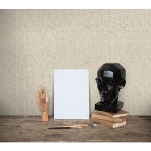 Papel pintado tnt liso con efecto textil dorado