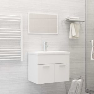 Conjunto de muebles de baño 2 piezas contrachapada blanco(sin lavabo)