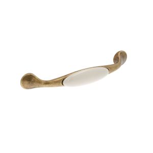 Tirador para mueble, zamac y porcelana dist entre centros 128mm lote 25