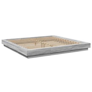 vidaXL estructura cama con luces LED madera gris sonoma 180x200 cm