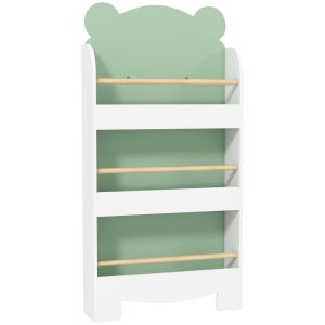 Librería infantil 55x15x110 cm mdf, madera de pino color verde aiyaplay