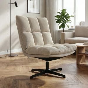 Sillón giratorio moderno tao en pana beige