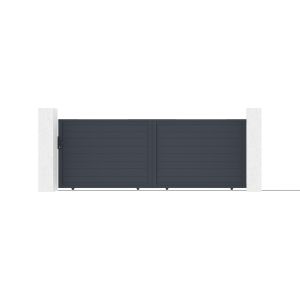 Puerta corredera 4m eiger al.140cm alu gris + 2 postes 20x20cm al.166cm