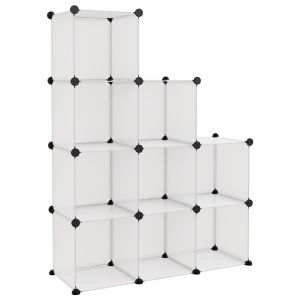 vidaXL estantería de cubos con 9 compartimentos pp transparente
