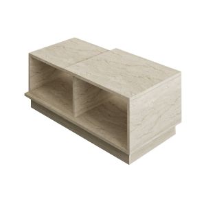 Mesa de centro de madera <<consept>> - 90 x 45 x 36 cm - travertino