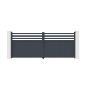 Puerta automática batiente 4m nevis a.160cm gris + motor tanker b700