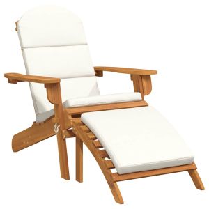 vidaXL silla de jardín adirondack con reposapiés madera maciza acacia