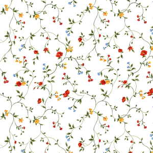 Papel pintado floral fondo blanco 58cm ancho por 350cm alto