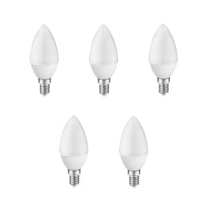 Pack 5 bombillas a2bc LED c30 e14 6w luz cálida 3000k