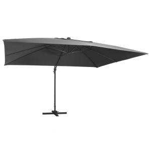 Parasol voladizo y luces LED aluminio 400 x 300