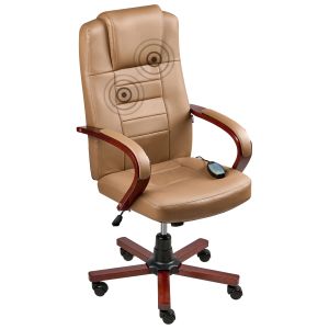 Sillón de masaje diamond con calefacción piel marrón claro