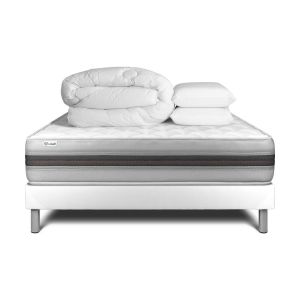 Pack cama completa - colchón 180x200cm + somier con láminas (kit) + 2 almoh