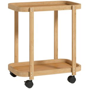 Carrito de cocina 54x36.5x60 cm bambú color marrón Homcom