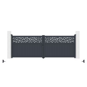 Puerta batiente dolomite ruivo 4 m h140 + portillo 1 m