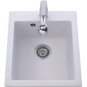 Aquasanita - fregadero granito - 1 cuba blanca - 425 x 500 mm