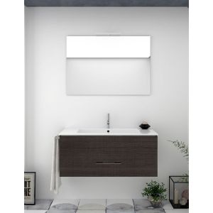 Mueble de baño florencia con lavabo y espejo 100x45cm roble sinatra