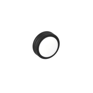 Pomo para muebles en zamac y porcelana, diam 34mm negro, lote de 25