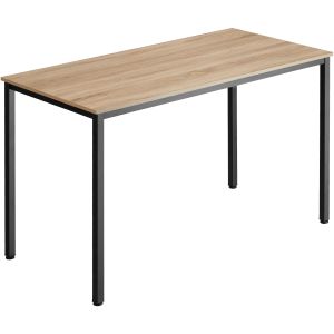 Escritorio estilo industrial marco de acero 120x60x75 cm madera clara