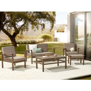Conjunto de jardín con mesa 4 plazas manila madera de acacia marrón oscuro